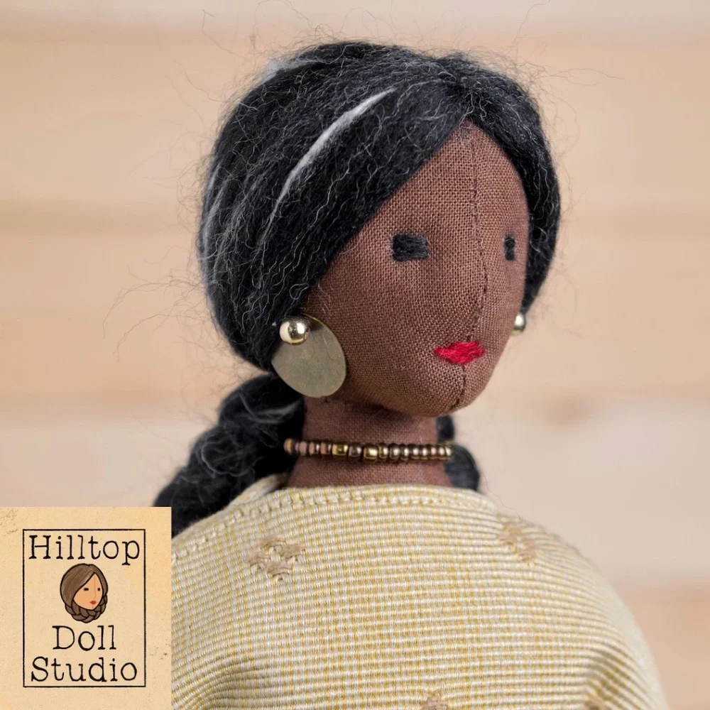 Fabric Doll "Annie" Handcrafted Textile Cloth Heirloom Primitive Doll - Picture 3 of 11